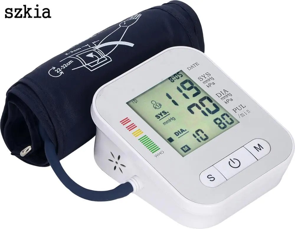 
szkia Factory price new design arm blood pressure monitor home electronic meter digital mercury free sphygmomanometer 