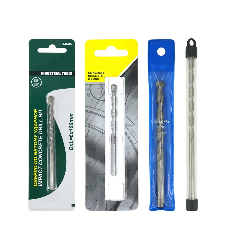 Round Shank L Flute Extra Long Carbide Tipped Masonry Drill Bit for Concrete Brick Masonry Drilling