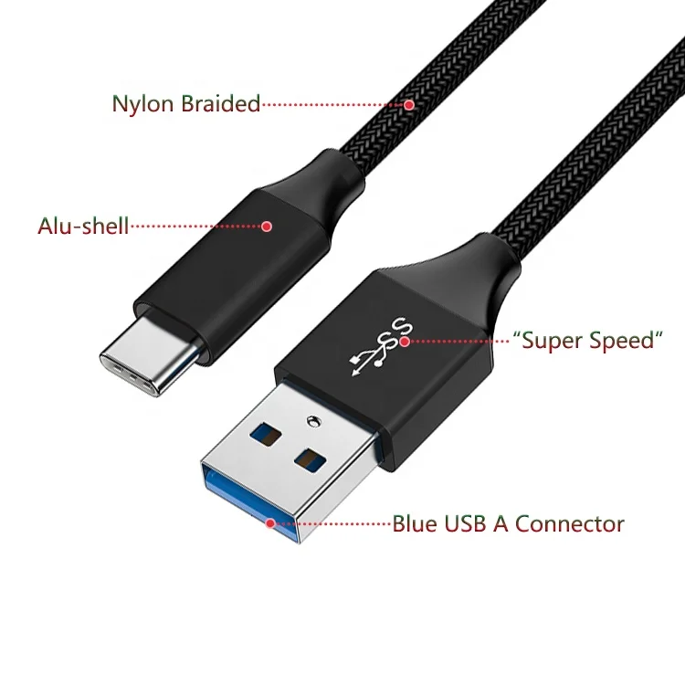 Высококачественный кабель от производителя USB 3,1 Gen 1 type-C Быстрая зарядка 5 Гбит/с передача данных 3,0 usb type c кабель для передачи данных для Samsung