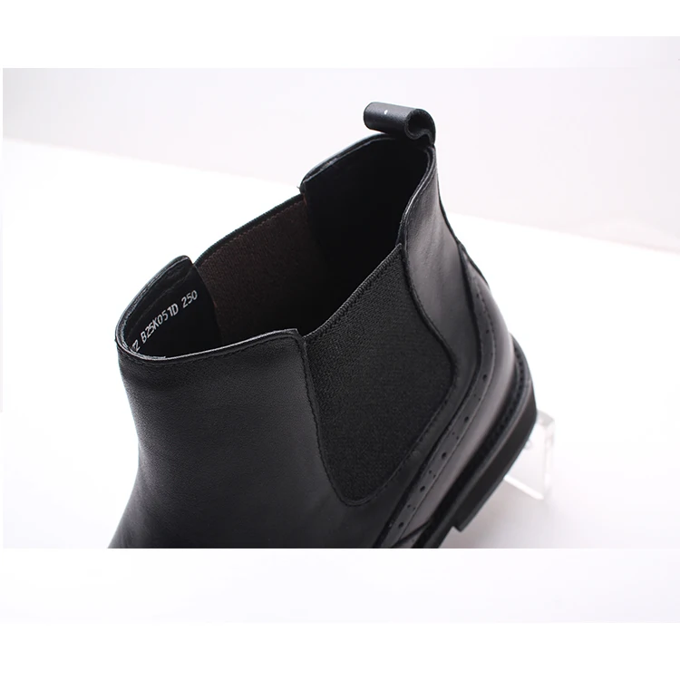 wholesale Brogue Genuine Cow Leather genuine leather chelsea boots men