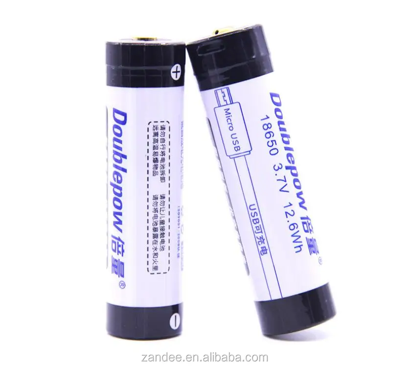 18650 USB lithium rechargeable battery, 3.7v high capacity 3400mah support USB Charge