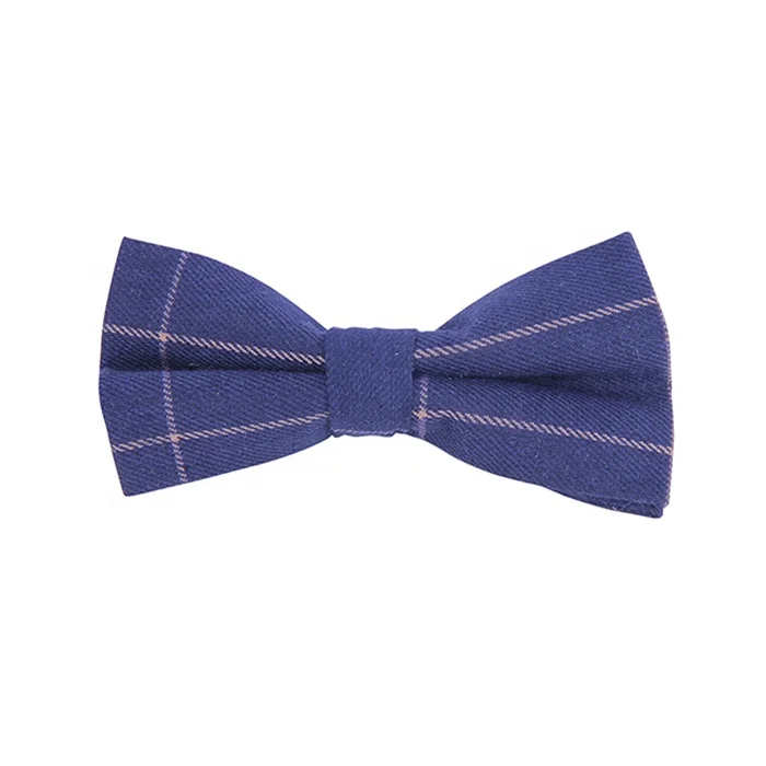 
Factory custom tuxedo bow tie with Polyester plaid black bowtie for men 