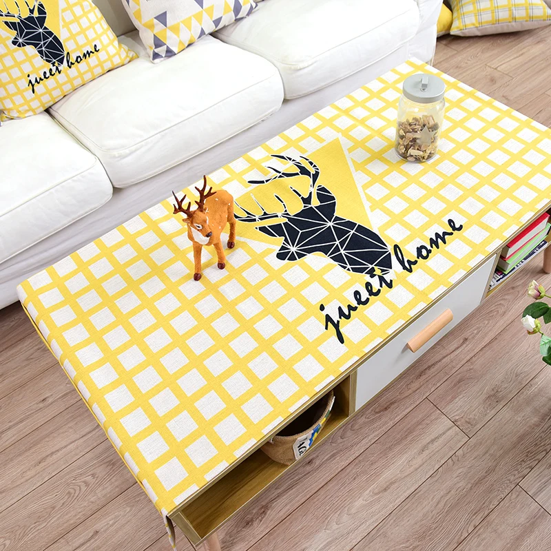 Льняная скатерть в нордическом стиле на заказ с украшением для дома