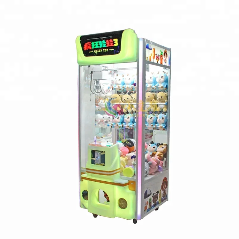 Newest style kids min toy crane claw game machine pusher arcade vending games machine for game center