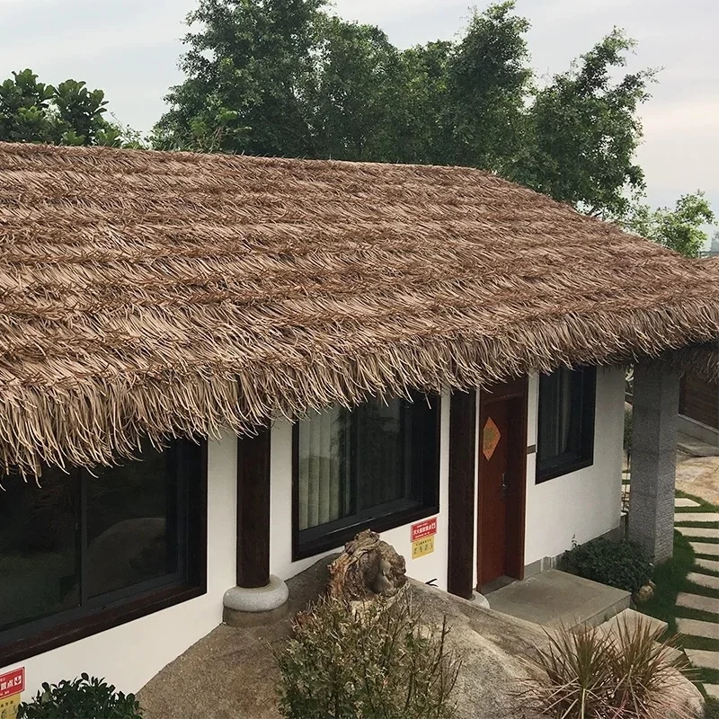 Cheap plastic palm leaf thatch roof gazebo for resort