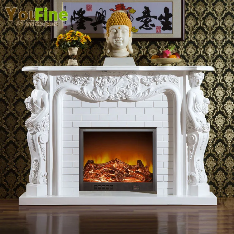 Indoor Ornaments Marble Fireplace for Decoration