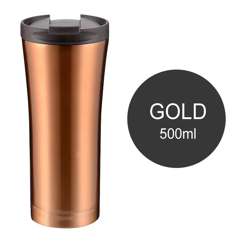 Amazon hot sale 500ml double wall vacuum insulated stainless steel coffee mug travel thermos with leakproof lid