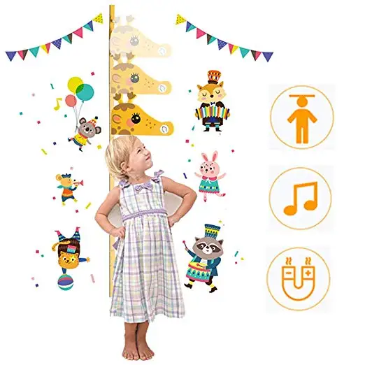 3D музыкальная детская карта роста YIYAO, магнитная линейка высоты, передвижная измерительная Настенная Наклейка