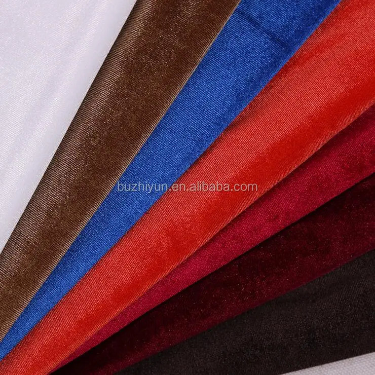 HIgh quality polyester spandex bright korean velvet fabric for women dress shoe