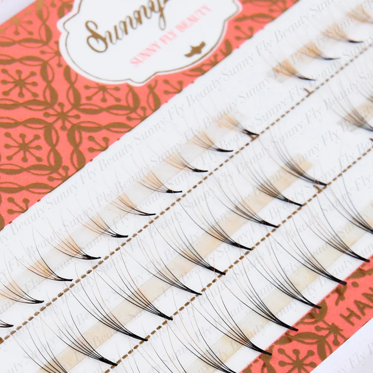 
Korea pre-made fans two tone full long individual false semi-permanent eyelash extension 