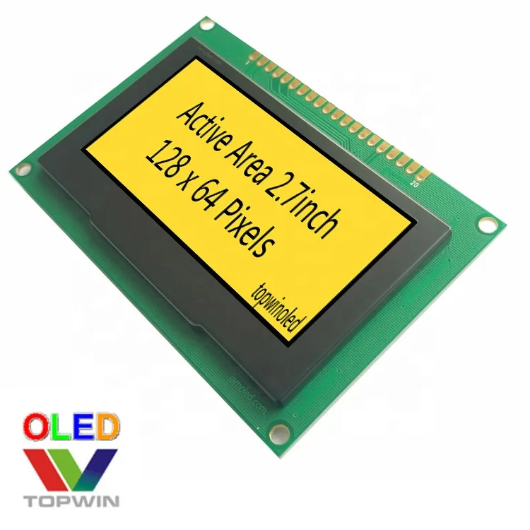 2.7' 2.7inch 2.7 inch 128x64 pixels green colour oled assembled module TW28642270B05 ssd1322 SPI parallel Interface PCB board