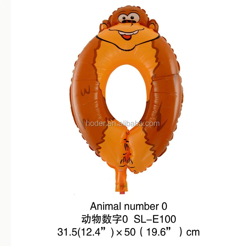 2019 hot sale Popular gift child birthday decoration balloons dog ballon fox zebra animal foil balloon number