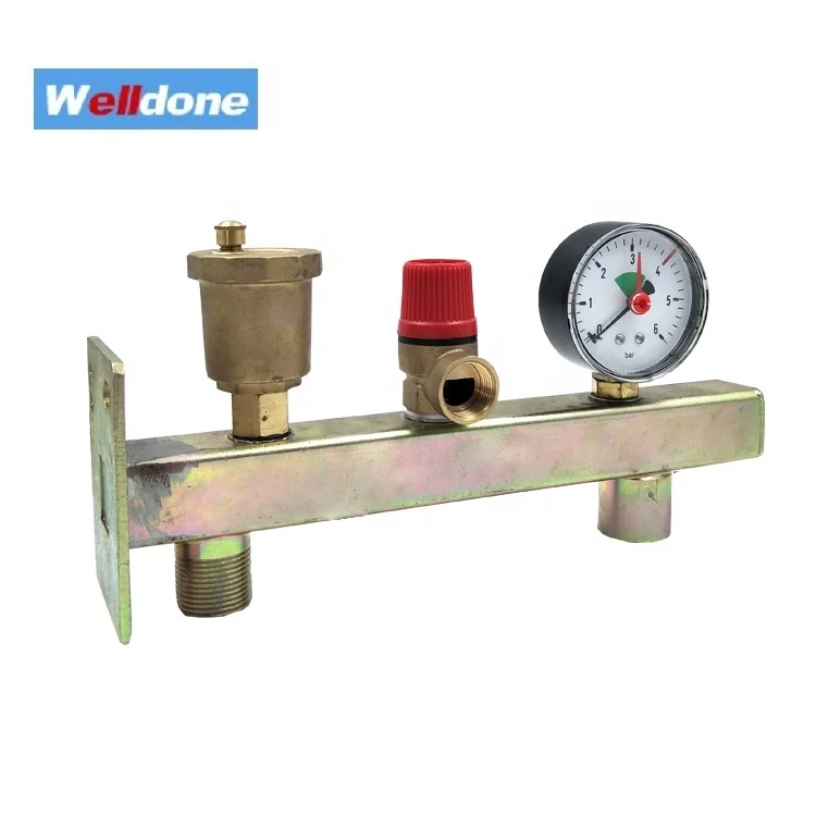 High quality  best price Safety Group Bar Boiler Heater Valve Vent Manometer 3 Bar