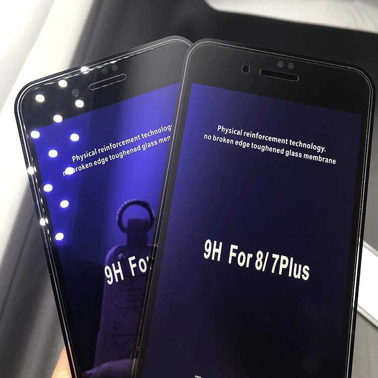 3D Full Glue Anti Blue Light 3d Silk Print for iPhone 7 8 plus Screen Protectorfor iPhone X 7 8