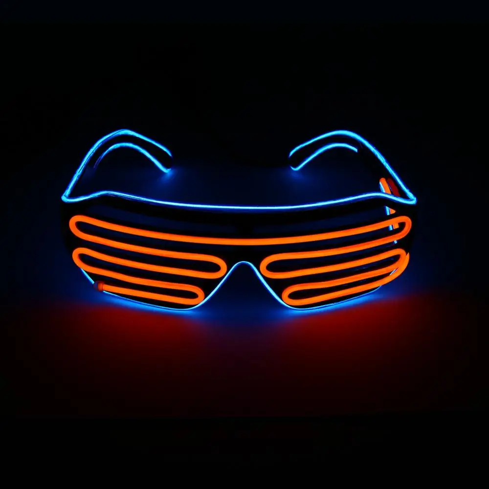 Fashion Cool Flashing Light Up Rave Glasses EL Wire LED Glasses for Nightclub Crazy Glowing Dance Party Costume