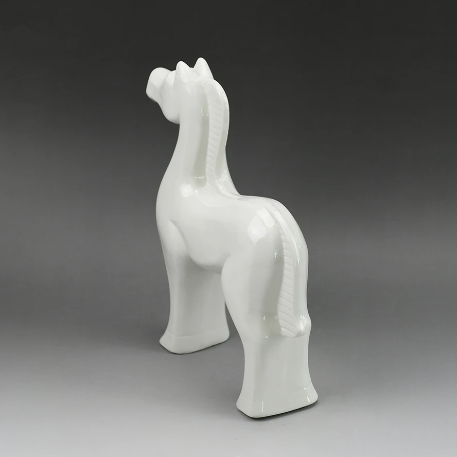 White home decorative custom ceramic animal porcelain horse figurine