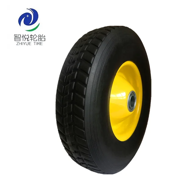 10 inch semi-pneumatic rubber wheel with bearing for wheelbarrow, garden trailer, trolley
