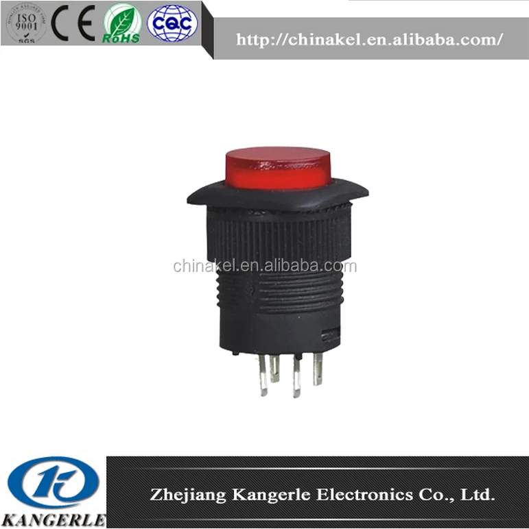 кнопочный выключатель подсвечивается 220v 19mm черный Защелка 4 штыря или 5 контактов кнопки кнопки