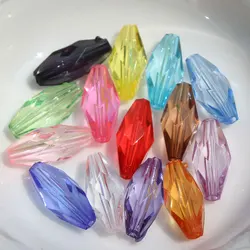 Wholesale 6*11mm Double Cone Acrylic Transparent Faceted Long Bicone  Spacer Beads for Jewelry Making