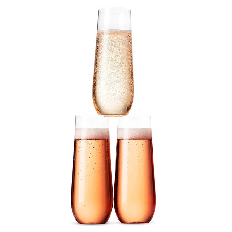 
9oz Novelty Elegant Party Stemless Champagne Flute Glass Wholesale Bulk 