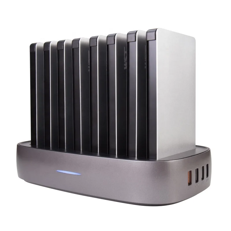WST hot product USB-C docking station, built-in cable 8 ports charging station