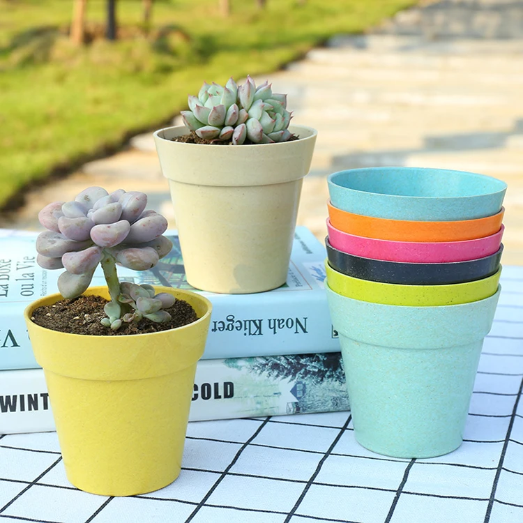 High Quality Home Garden Decoration Bamboo Fiber Flower Pot Planter Floral Pot China made