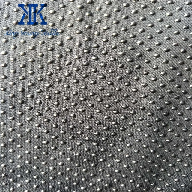 light weight rubberized real silicone rubber knit anti slip dot fabric