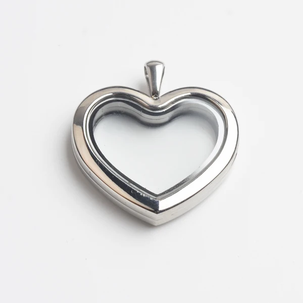 Custom locket photo frame pendant necklace empty glass pendant