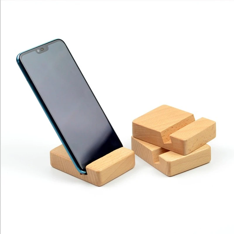 
Wooden phone holder base bracket mobile phone bracket accessories lazy mobile phone holder Desktop stand 