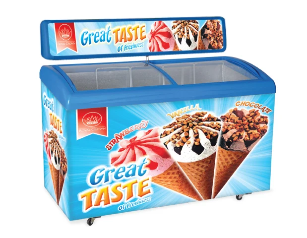Самые Популярные Коммерческие Изогнутая Стеклянная Дверь Мороженое Дисплей Морозильники