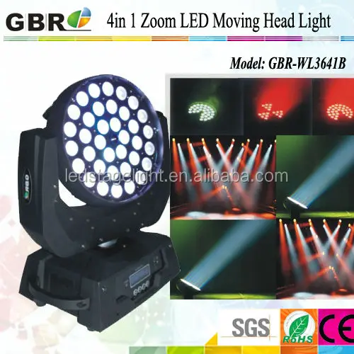 GBR 36PCS 10W Led ZOOM WASH moving head beam light the king of wash
