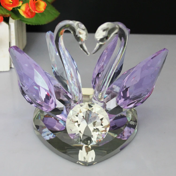Горячая Распродажа оптом 3d Лебедь из хрустального стекла свадебные подарки