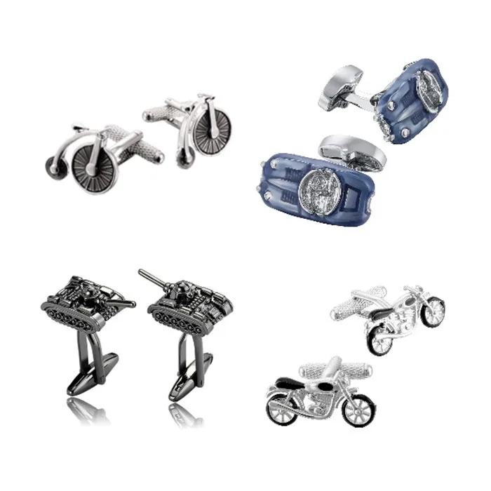 Fashion Logo Cufflinks Silver and Steel Plating