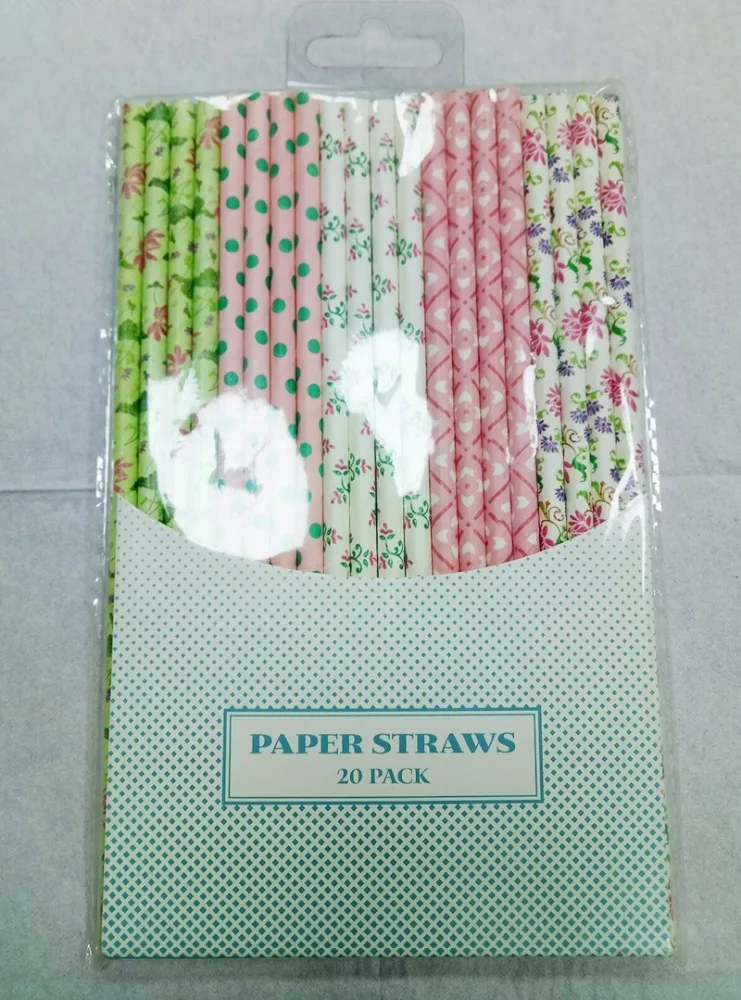 2021 New Product Disposable Printed Paper Hemp Drinking Paper Straws For Party