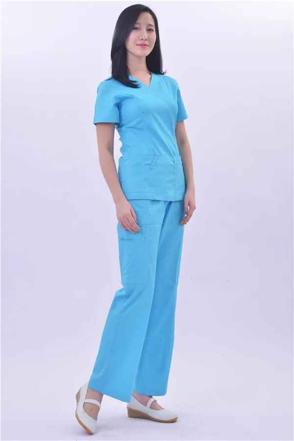 
Wholesale Male and Female White 100% Cotton medical scrubs 