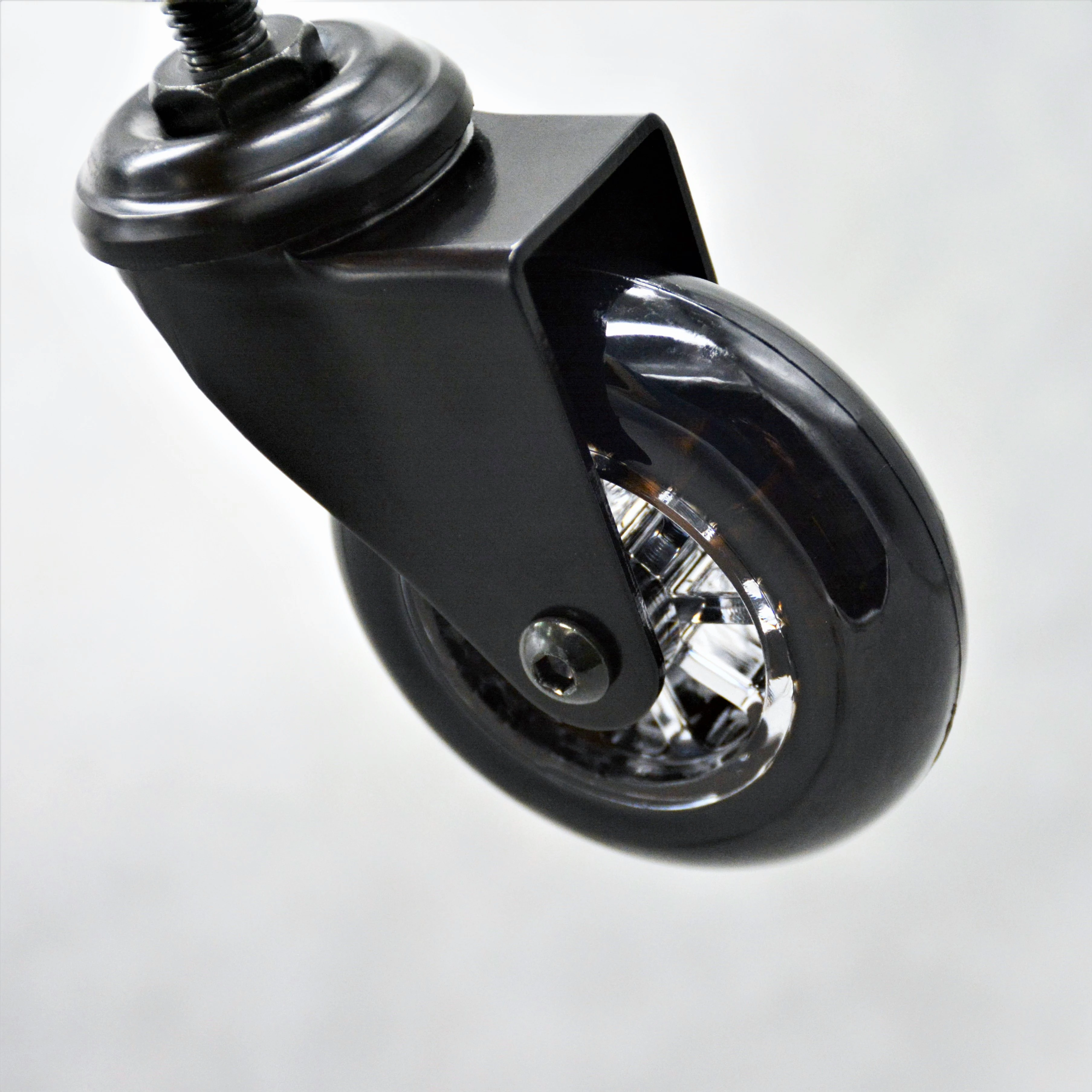 SS transparent caster castor clear PU wheel with brake 35 50 60 75 100 mm