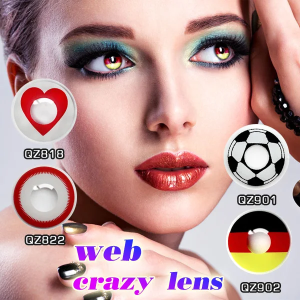 Football Color Blends Dewy Cheap Black Sclera Contact Lenses