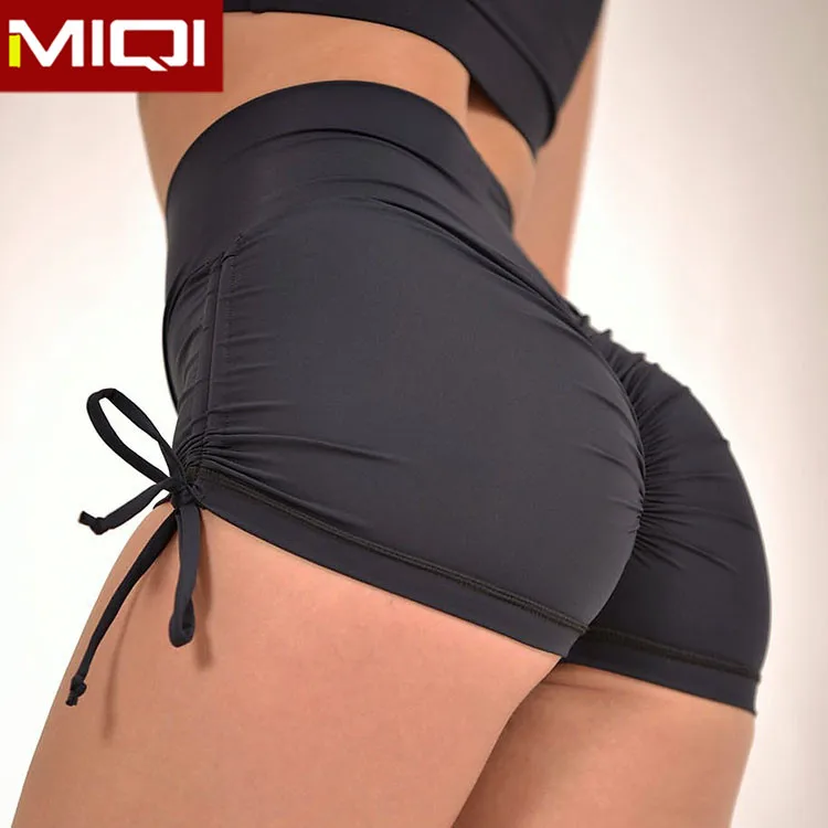 Logo Customized Bunny Scrunch Butt Shorts Side Womens Sexy Stringer Bum Booty Short