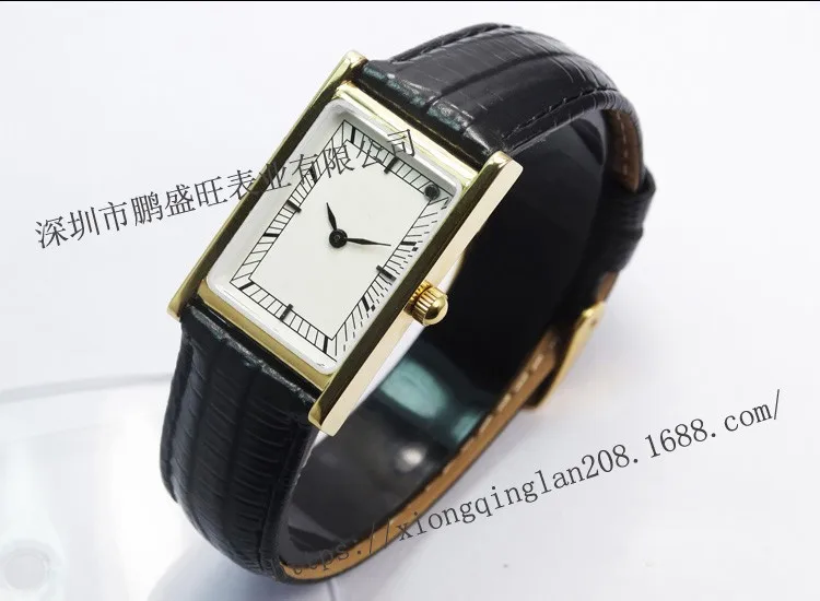 PSW Wholesale Factory Genuine Leather Strap Stainless Steel Wrist Watch
