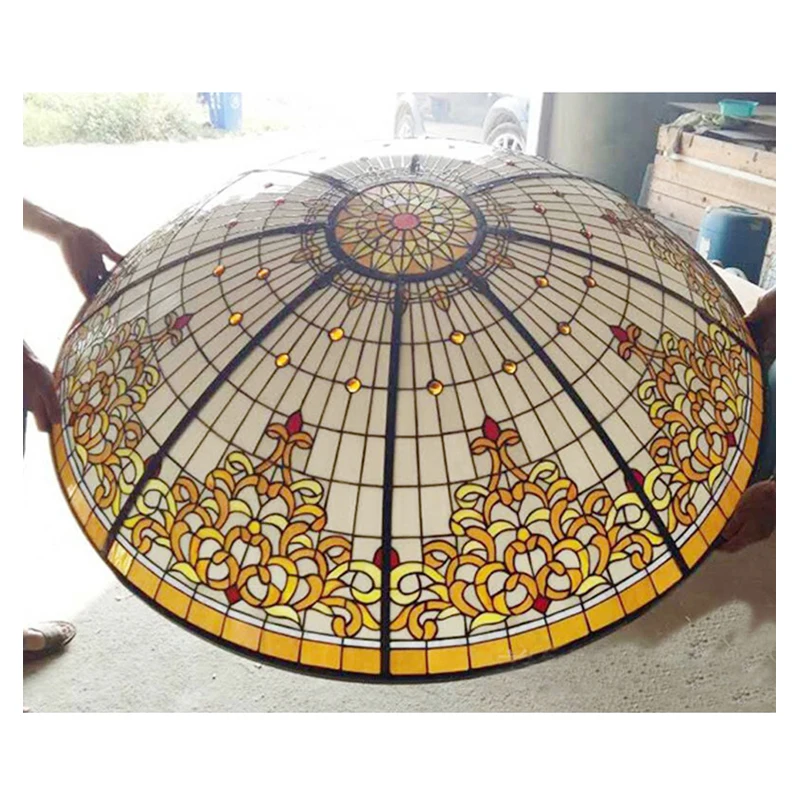 Top grade colourful stained glass ceiling dome customize for home decorate