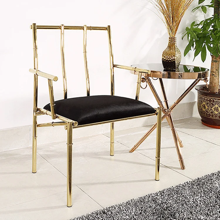 Modern Leisure Metal Bamboo Design Business Guest Office Chair With Armrest