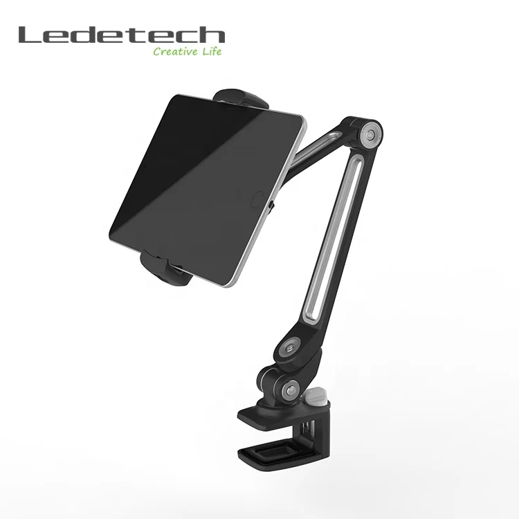 Flexible Adjustable Aluminum Long Arm Clamp Base Desk Tablet Holder