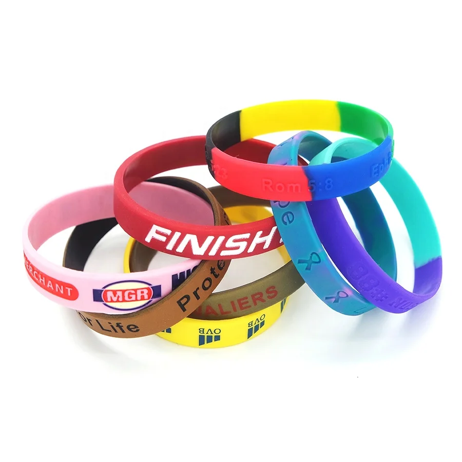 Wholesale promotional gifts cheapest custom bulk cheap eco-friendly rubber silicone wristband bracelet with logo