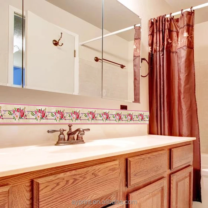 
YX011 Colorful Flower Kitchen Livingroom Bathroom Bedroom waist line wall sticker DIY decorative removable creative wall decal 