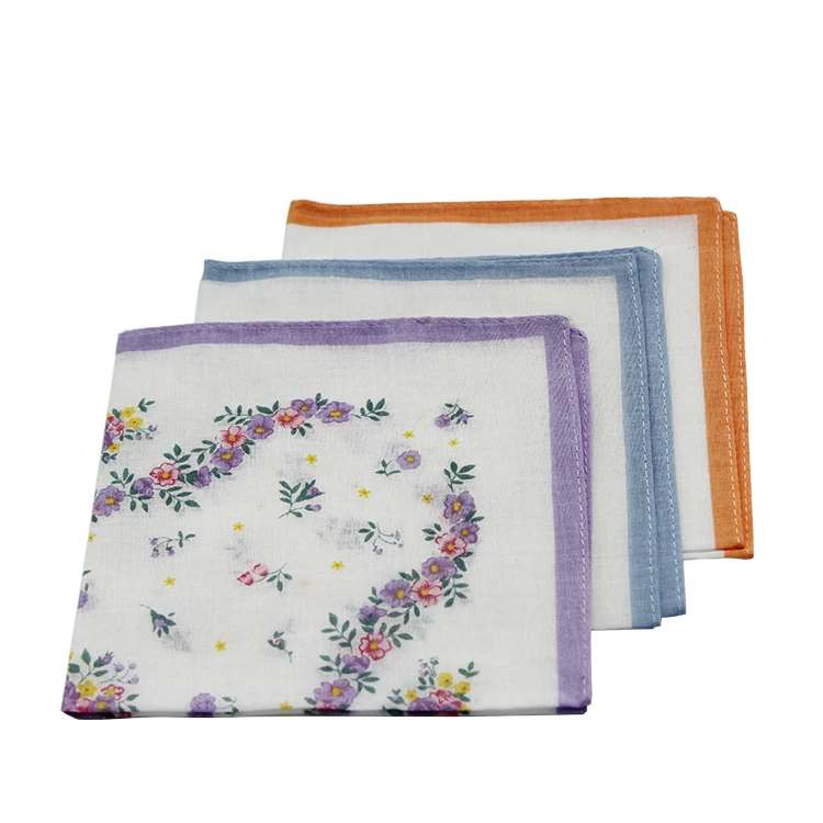 Изготовленные на заказ шелковые женские простые хлопковые носовые платки для