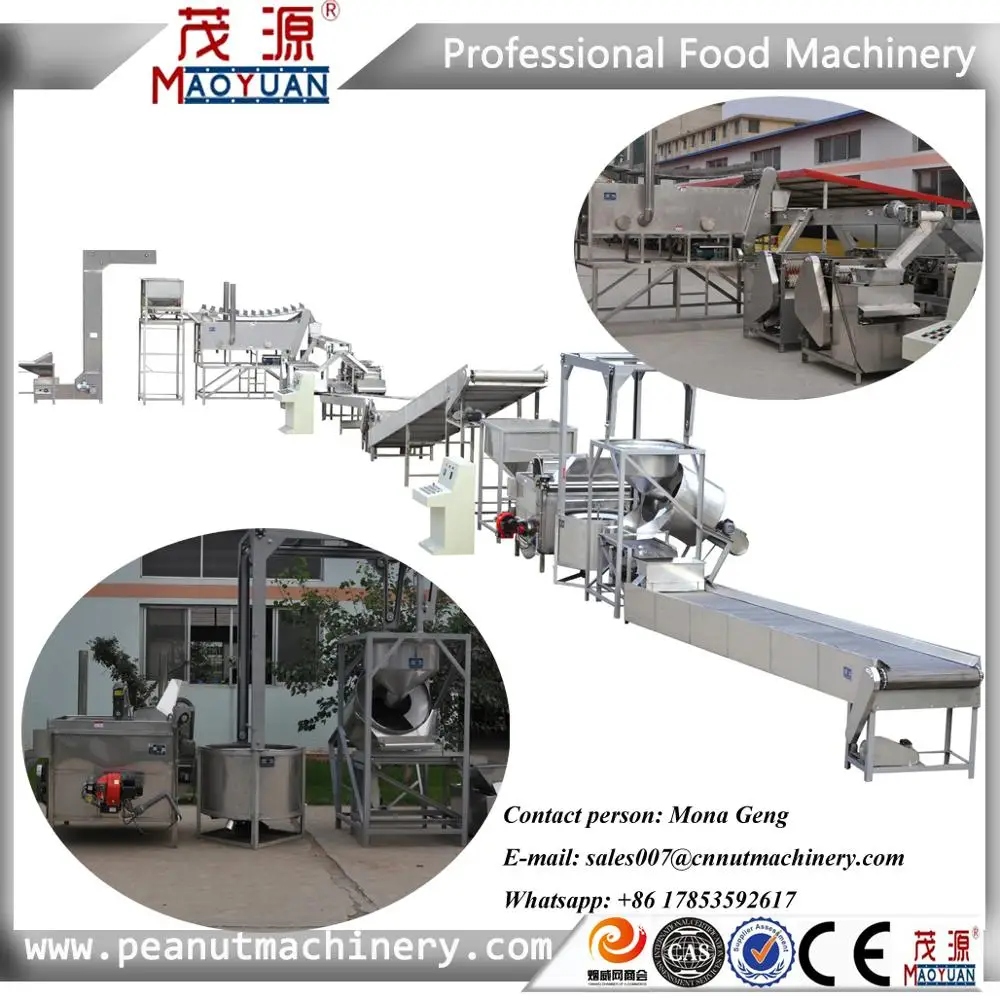 Peanut Frying Machine Broad Beans salted Peanut Frying Machine production line cashew corn frying production line