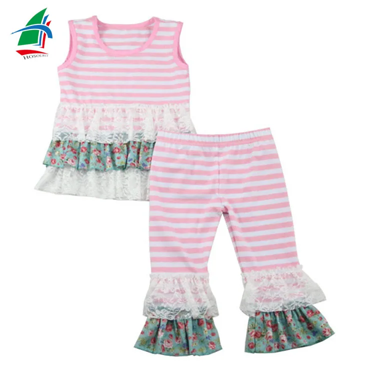 Bulk wholesale kids clothing summer smocked top denim pants boutique spring children outfit