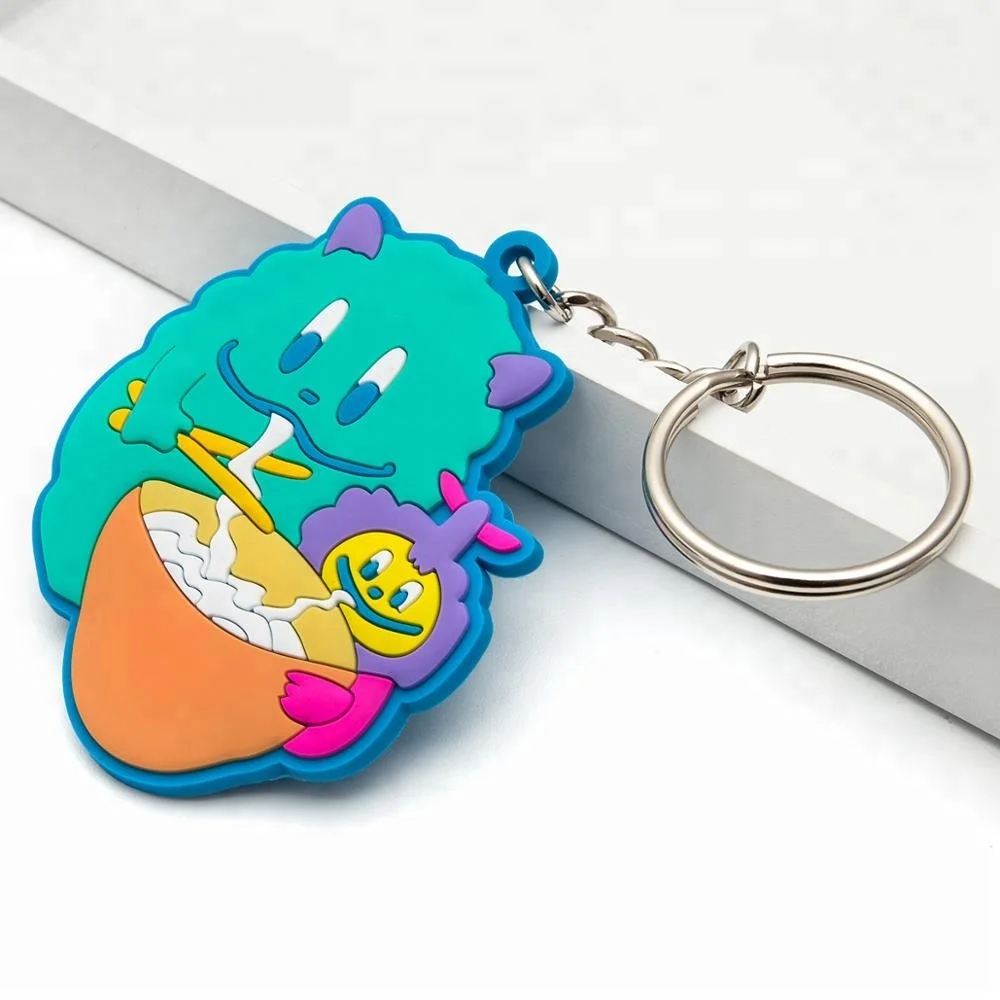 Custom logo cute monster star noodles pvc keychain