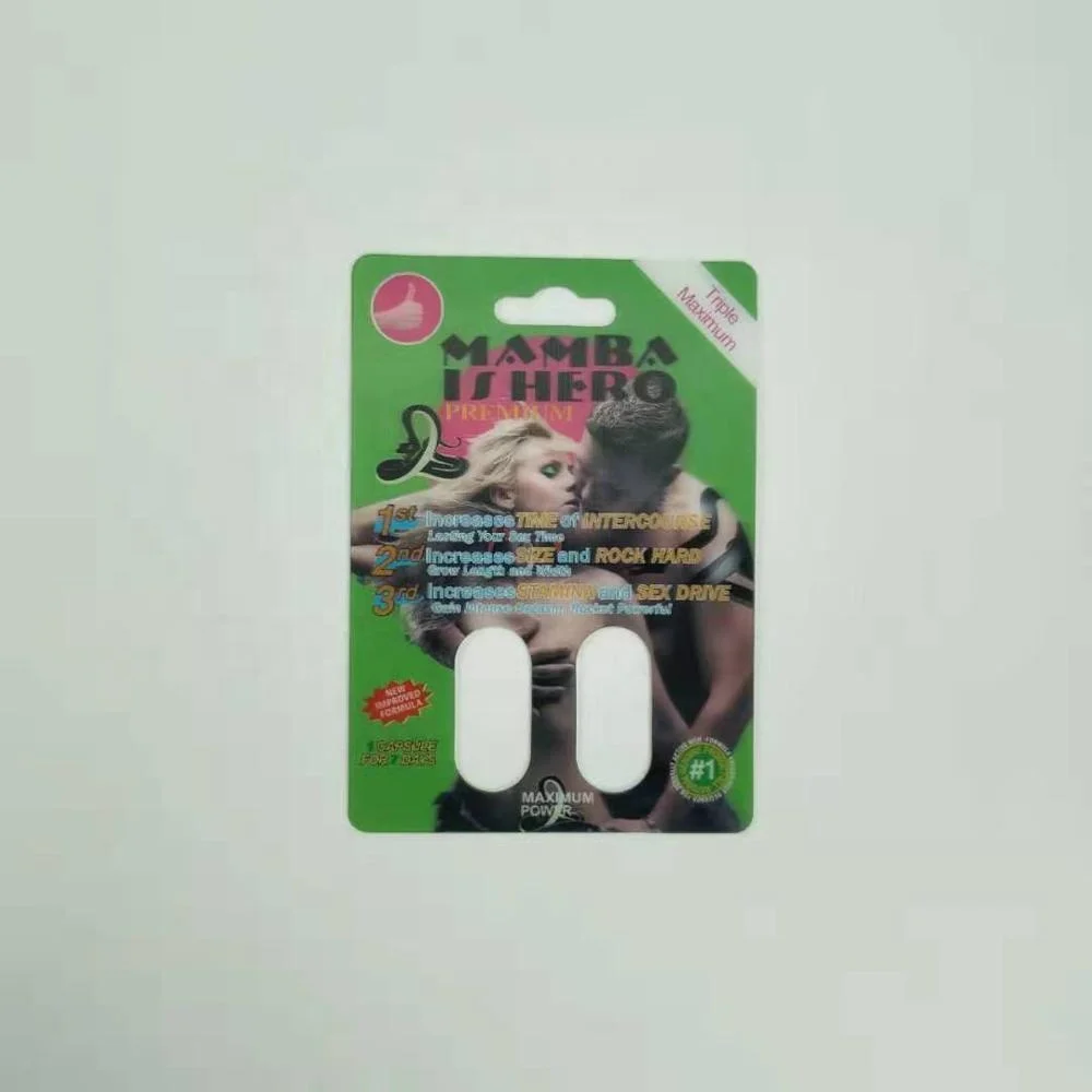 3D Effect MAMBA Card For Pill Medicine Two Capsules Blister Packaging Card With Plastic Cover Bottle