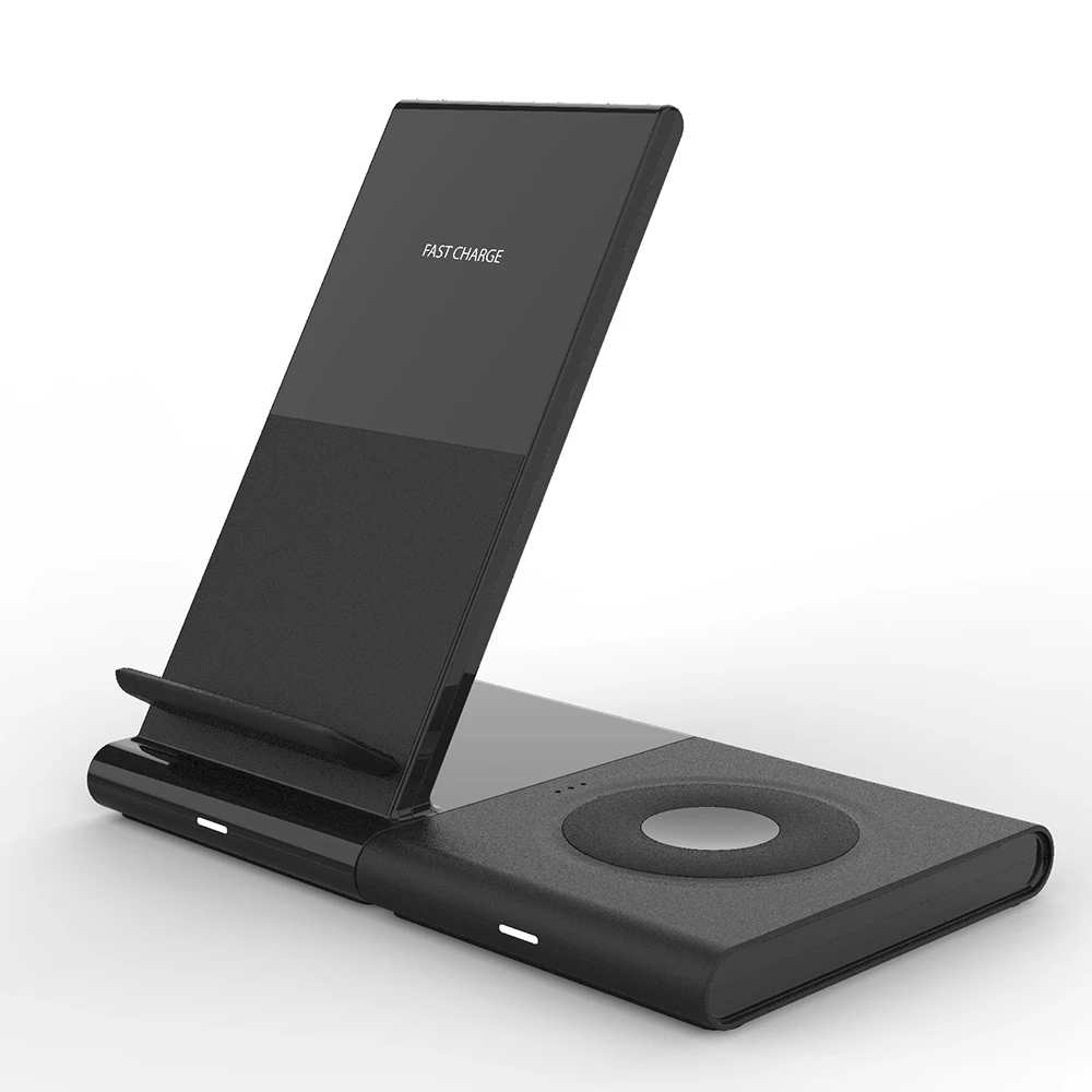 
2 in 1 wireless desk charger with Led lamp for Samsung and Apple 